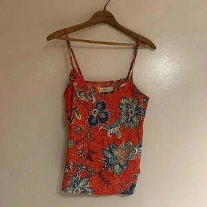 Paisley red floral patterned tank top Hollister boho  | size XS